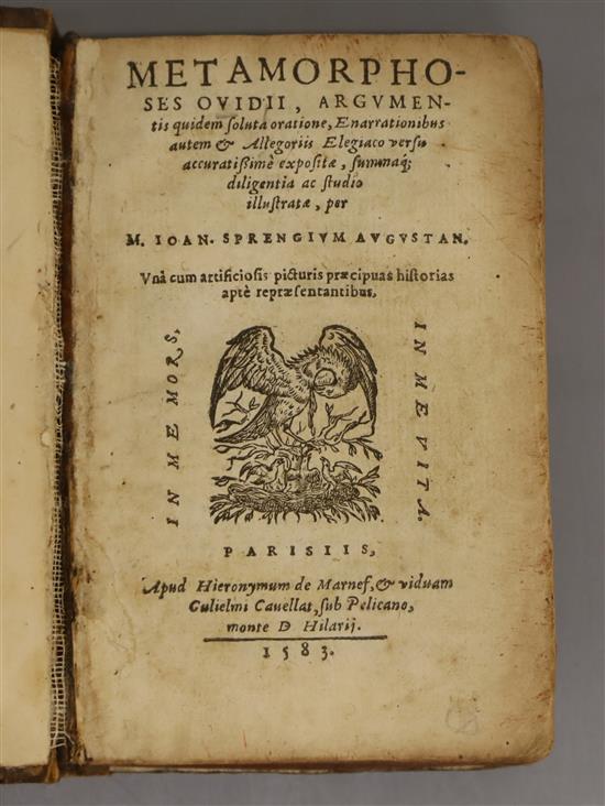 A group of four small volumes in Latin, 16th century or later, including Metamorphoses Ovidii...